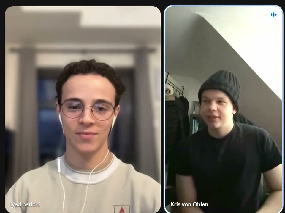 Iyad and Kris on a coaching call